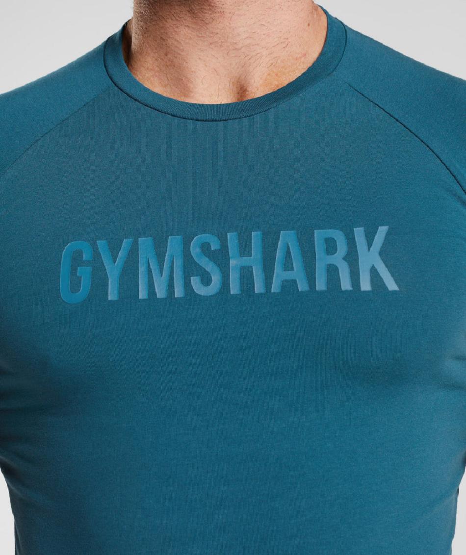 Gymshark Apollo Muške T Shirts Plave | HR 2424XYU